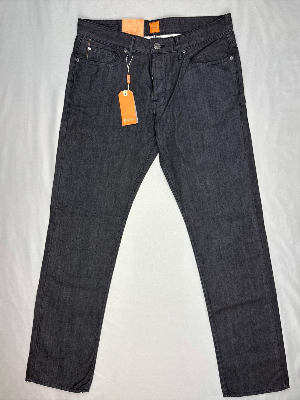 Hugo Boss Orange 25 Mens Regular Fit Jeans 33 x 34 Black Rigid Denim B8